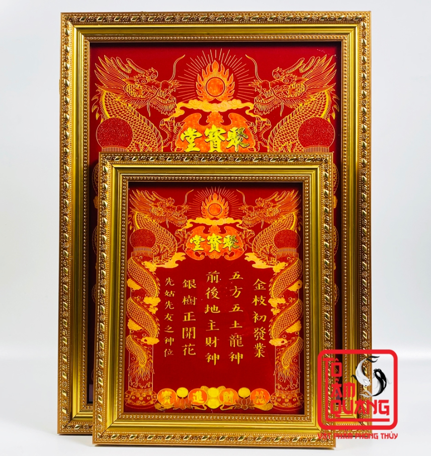 Dòng bài vị thần tài đồng nguyên miếng